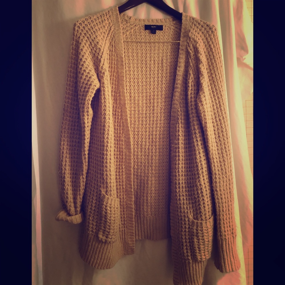 Baby pink soft texture knit cardigan